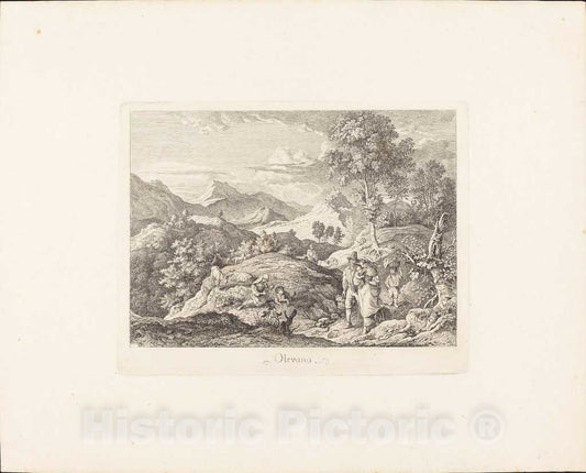 Art Print : Ludwig Richter, Olevano, c. 1831 - Vintage Wall Art