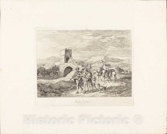 Art Print : Ludwig Richter, Ponte Salaro, c. 1831 - Vintage Wall Art