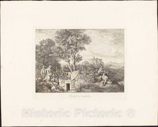 Art Print : Ludwig Richter, Castel Gandalfo, c. 1831 - Vintage Wall Art
