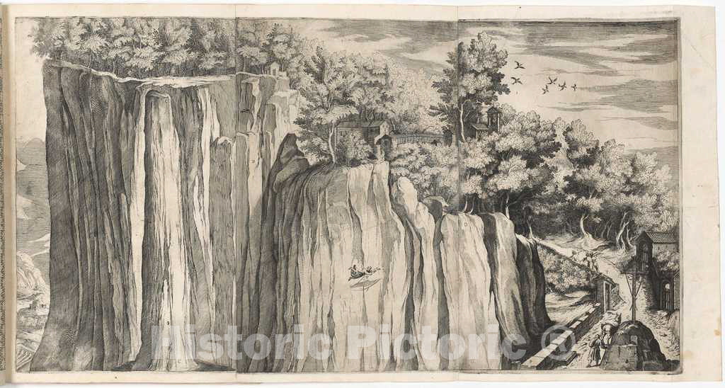 Art Print : Lino Moroni, Monte Della Vernia from The Road of Casentino (Vue de la montagne Della Vernia.), 1612 - Vintage Wall Art