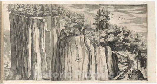 Art Print : Lino Moroni, Monte Della Vernia from The Road of Casentino (Vue de la montagne Della Vernia.), 1612 - Vintage Wall Art