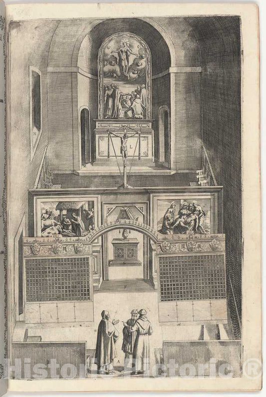 Art Print : Lino Moroni, Interior of The Minor Church (Interno Della chiesa minore), 1612 - Vintage Wall Art
