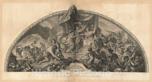 Art Print : MassÃ© After Le Brun, Alliance of Germany and Spain with Holland 1672, Center of The Gallery Next to The Salon of War, c.1752 - Vintage Wall Art