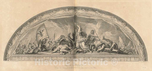 Art Print : MassÃ© After Le Brun, Germany, Center of The Salon of War Next to The King's Chambers, 1752 - Vintage Wall Art