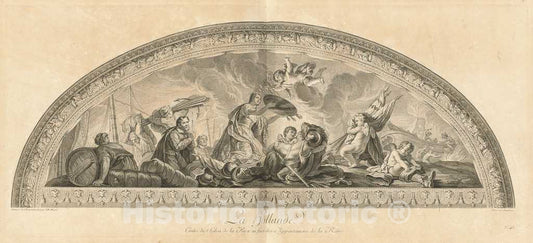 Art Print : MassÃ© After Le Brun, Holland, Center of The Salon of Peace Opposite The Queen's Apartments, 1752 - Vintage Wall Art