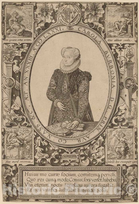 Art Print : Hendrik Goltzius, Charlotte of Bourbon, 1581 - Vintage Wall Art