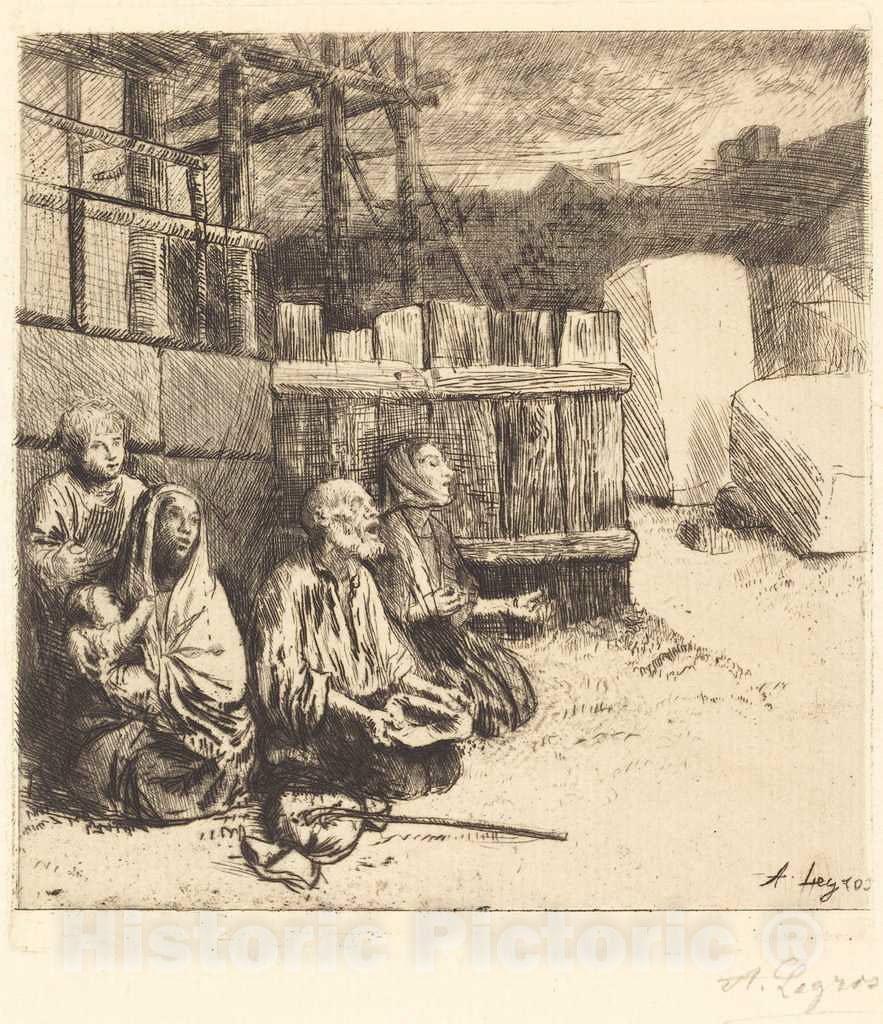 Art Print : Alphonse Legros, English Beggars (Les mendiants Anglais), 1875 - Vintage Wall Art