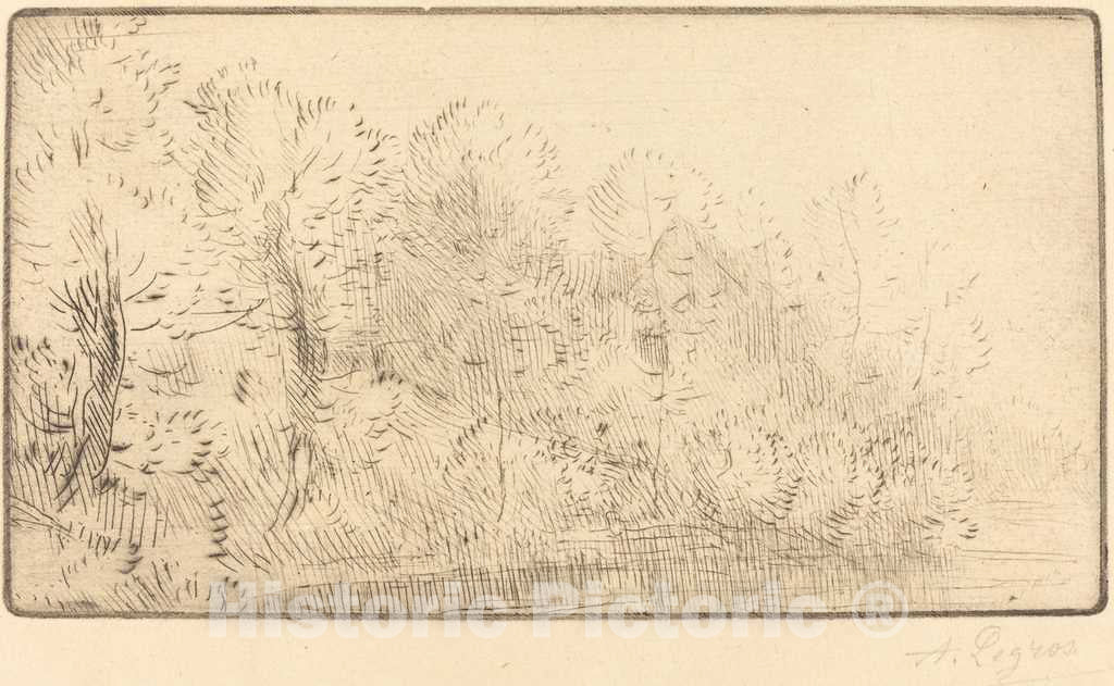 Art Print : Alphonse Legros, Along The River (Sur la Riviere) - Vintage Wall Art