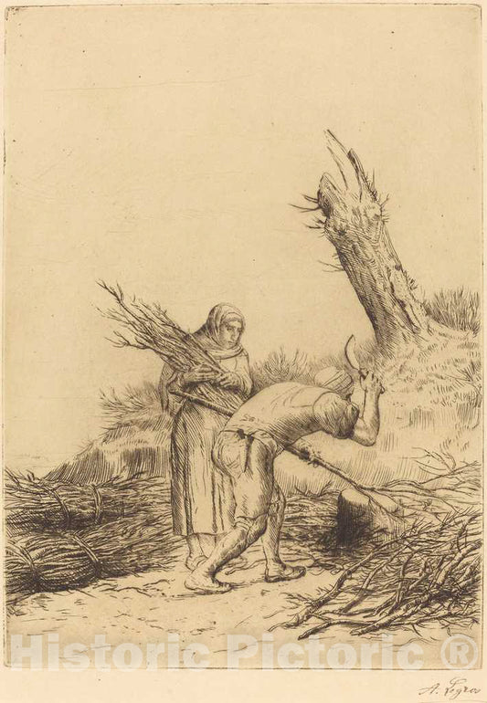 Art Print : Alphonse Legros, Fagot-Makers (Les faiseurs de fagots) - Vintage Wall Art