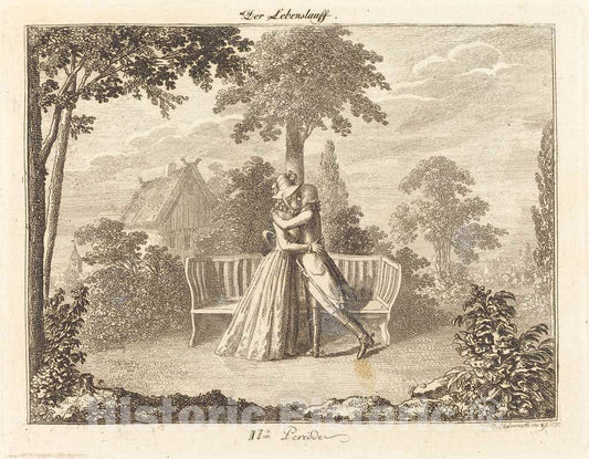 Art Print : Daniel Nikolaus Chodowiecki, Lovers, 1793 - Vintage Wall Art