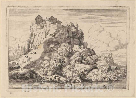Art Print : Allart Van Everdingen, River at The Foot of a High Rock, c.1651 - Vintage Wall Art