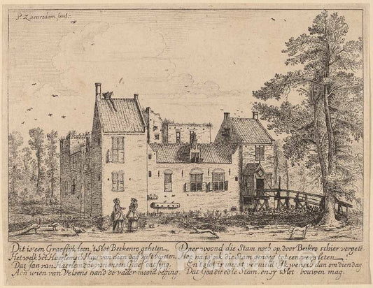 Art Print : Saenredam, Berkenrode Castle, c. 1628 - Vintage Wall Art