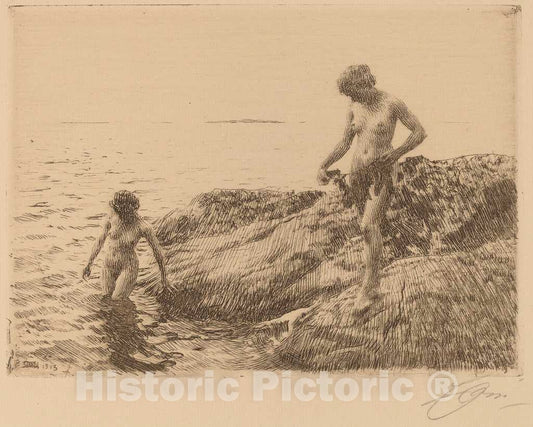 Art Print : Anders Zorn, Seaward Skerries, 1913 - Vintage Wall Art