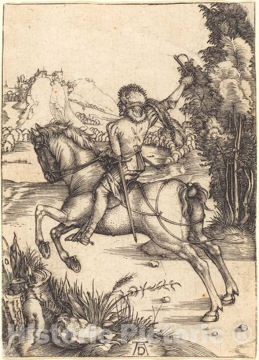 Art Print : Albrecht DÃ¼rer, The Little Courier, c. 1496 - Vintage Wall Art