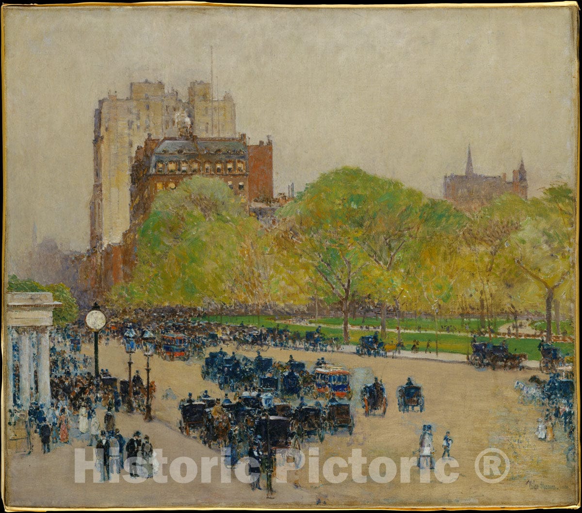 Art Print : Childe Hassam - Spring Morning in The Heart of The City : Vintage Wall Art