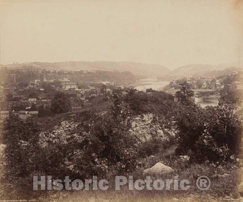 Art Print : William H. Rau, Easton, from Weygat Mountain, c. 1895 - Vintage Wall Art