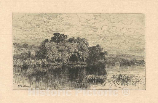 Art Print : Albert F. Bellows, Mill Pond at Windsor, Connecticut, 1880 - Vintage Wall Art