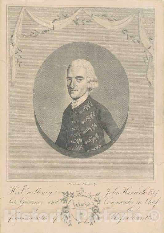 Art Print : Joseph H. Seymour, His Excellency John Hancock, Esquire, c. 1794 - Vintage Wall Art