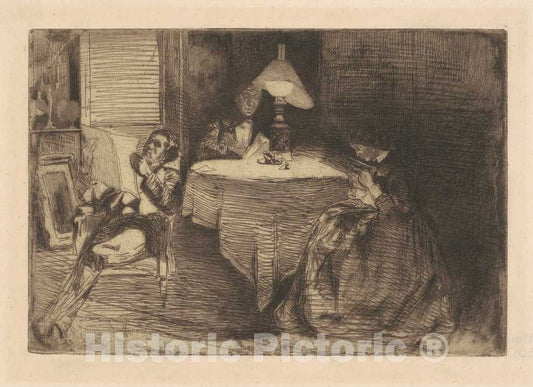 Art Print : James McNeill Whistler, The Music Room, 1859 - Vintage Wall Art
