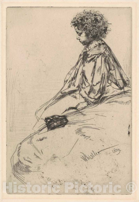 Art Print : James McNeill Whistler, Bibi Lalouette, 1859 - Vintage Wall Art