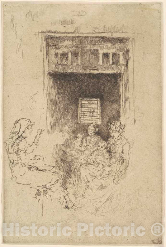 Art Print : James McNeill Whistler, Bead-Stringers, 1880 - Vintage Wall Art