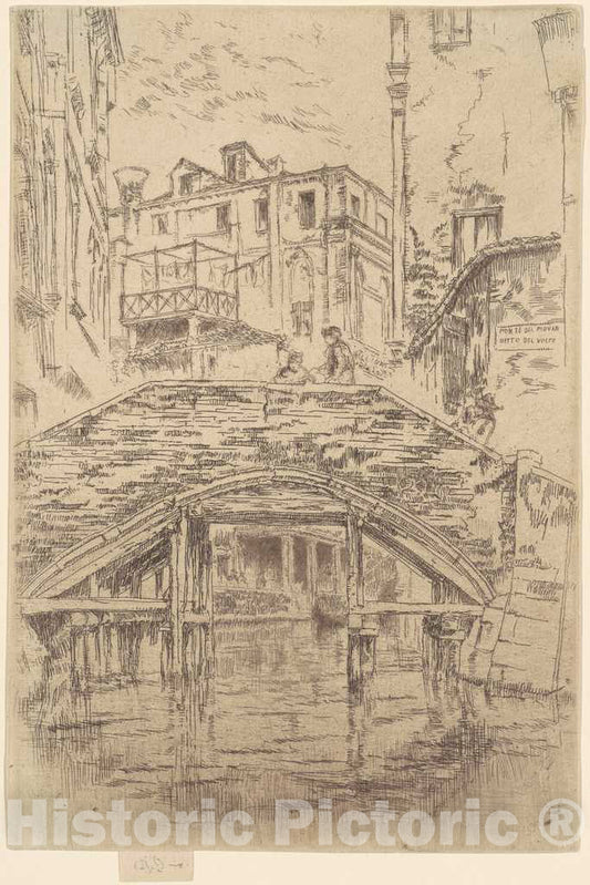 Art Print : James McNeill Whistler, Ponte del Piovan, 1879-1880 - Vintage Wall Art