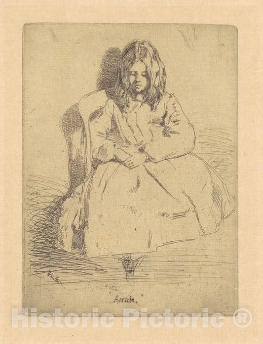 Art Print : James McNeill Whistler, Annie, Seated, c.1859 - Vintage Wall Art