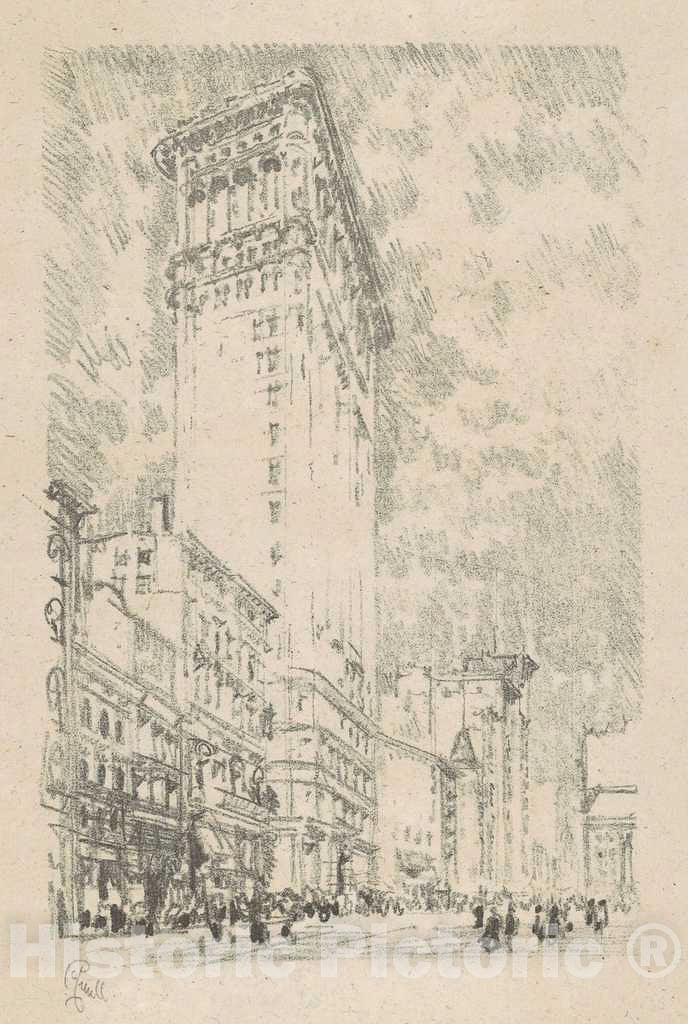 Art Print : Joseph Pennell, Flatiron Building, 1904 - Vintage Wall Art