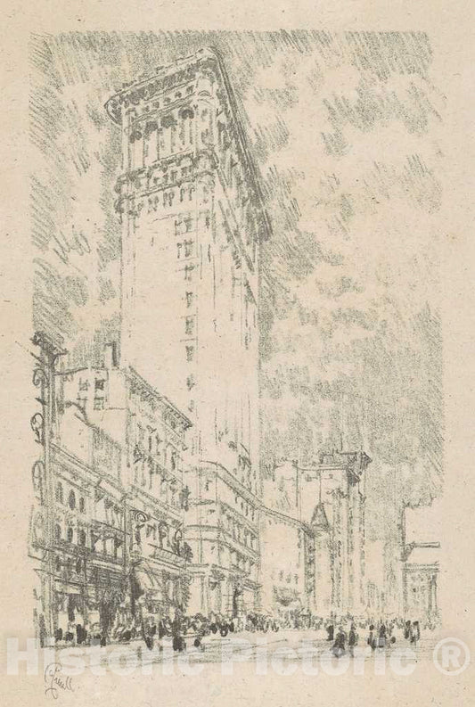 Art Print : Joseph Pennell, Flatiron Building, 1904 - Vintage Wall Art