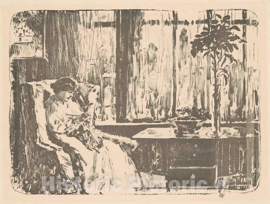Art Print : Childe Hassam, The Broad Curtain, 1918 - Vintage Wall Art
