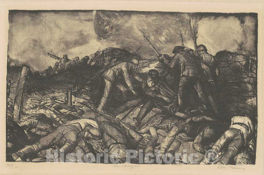 Art Print : George Bellows, The Charge, 1918 - Vintage Wall Art