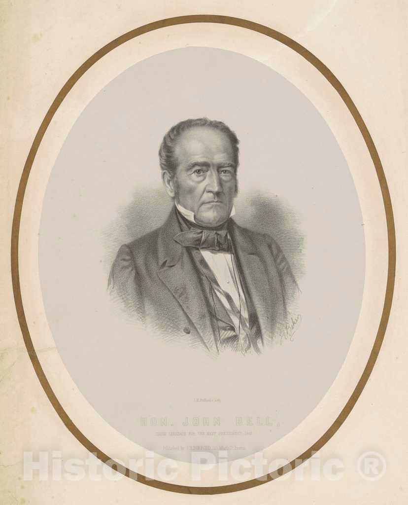 Art Print : Joseph E. Baker, Honorable John Bell, 1860 - Vintage Wall Art