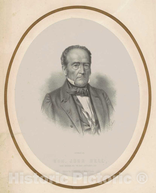 Art Print : Joseph E. Baker, Honorable John Bell, 1860 - Vintage Wall Art