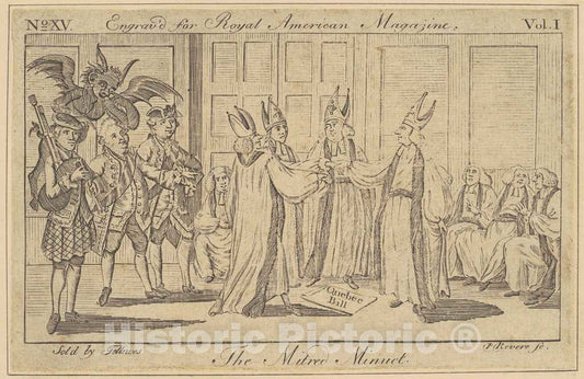 Art Print : Paul Revere, The Mitred Minuet, 1774 - Vintage Wall Art