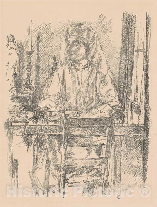 Art Print : Childe Hassam, Red Cross Nurse, 1918 - Vintage Wall Art