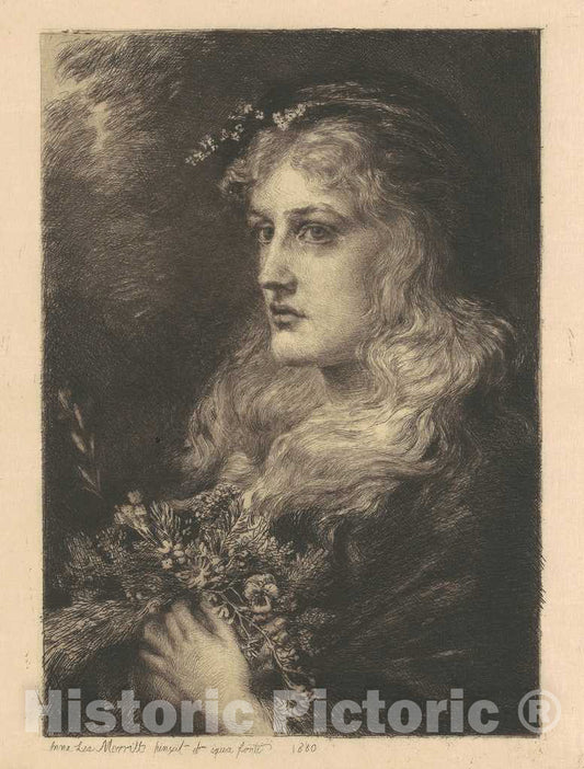 Art Print : Anna Lea Merritt, Ophelia, 1880 - Vintage Wall Art