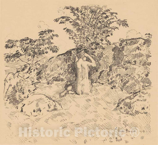 Art Print : Childe Hassam, The Wild Cherry Tree, 1918 - Vintage Wall Art