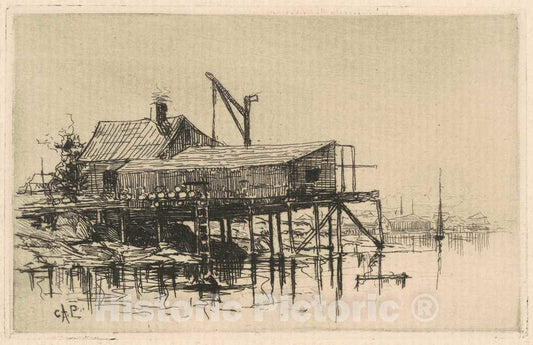 Art Print : Charles A. Platt, Salt Shanties, 1880 - Vintage Wall Art