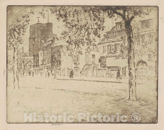 Art Print : Joseph Pennell, House Where Whistler Died, 1904 - Vintage Wall Art