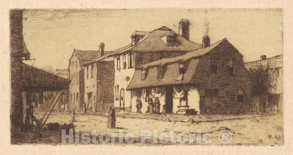 Art Print : Charles A. Platt, Thames Street, Newport, 1881 - Vintage Wall Art