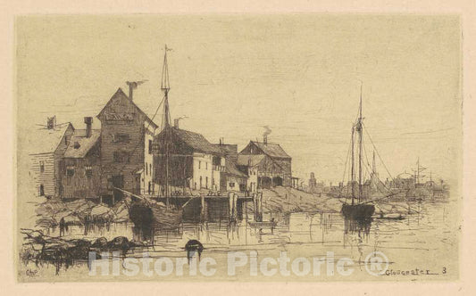 Art Print : Charles A. Platt, Fish-Houses, 1881 - Vintage Wall Art