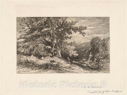 Art Print : Charles Volkmar, Landscape with Fallen Tree, 1875 - Vintage Wall Art