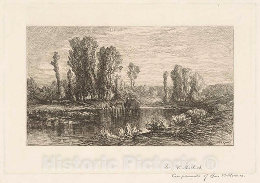 Art Print : Charles Volkmar, Landscape with Hay Wagon, c. 1875 - Vintage Wall Art