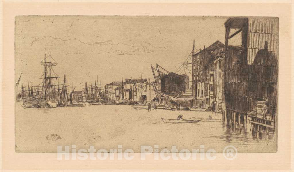 Art Print : James McNeill Whistler, Free Trade Wharf, 1877 - Vintage Wall Art