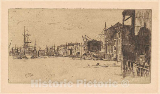 Art Print : James McNeill Whistler, Free Trade Wharf, 1877 - Vintage Wall Art