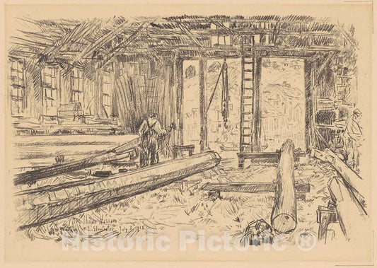 Art Print : Childe Hassam, The Spar Shop, Gloucester, 1918 - Vintage Wall Art