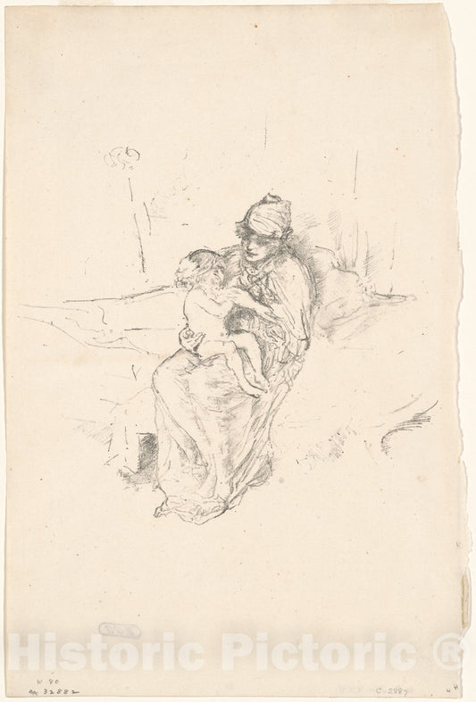 Art Print : James McNeill Whistler, Mother and Child, No. 1, c.1891 - Vintage Wall Art