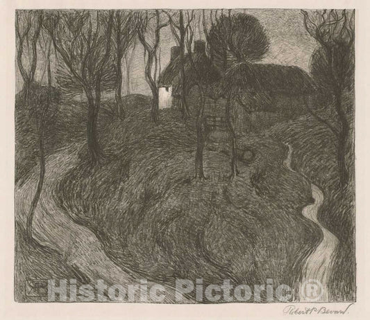 Art Print : Robert Polhill Bevan, A Lonely Farm [Hawkridge], 1900 - Vintage Wall Art