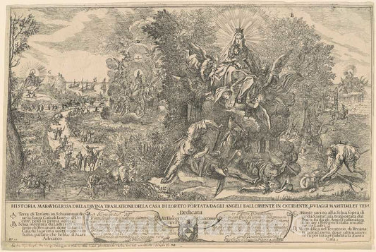 Art Print : Joseph Heintz The Younger, The Transport of The Holy House of Loreto, c. 1650 - Vintage Wall Art
