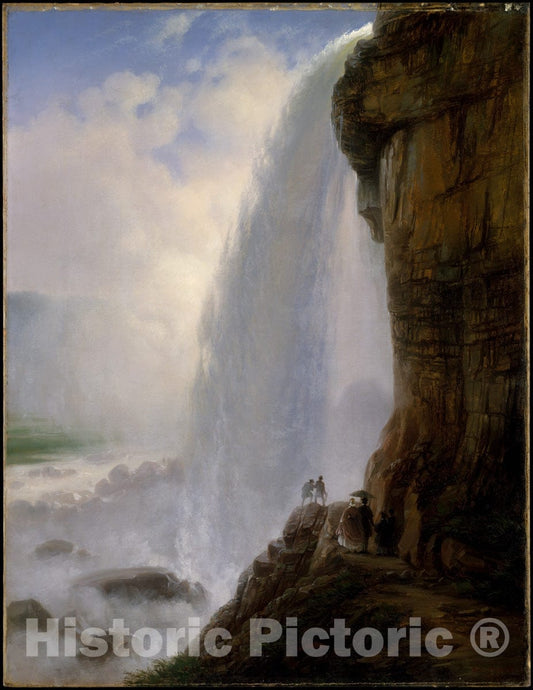 Art Print : Ferdinand Richardt - Underneath Niagara Falls : Vintage Wall Art